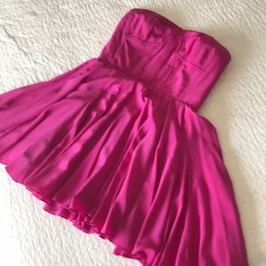 Pretty In Pink Strapless Silk Dress - Size 8